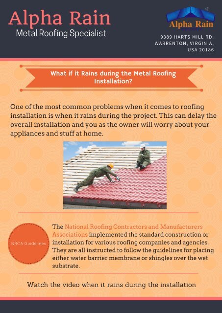 What if it Rains during the Metal Roofing Installation?