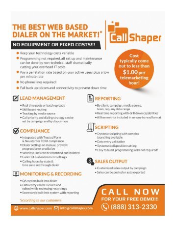 The Best Hosted Predictive Dialer on the Market - CallShaper 
