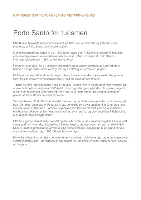 Destination: porto-santo