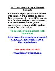 ACC 206 Week 4 DQ 2 Flexible Budgets