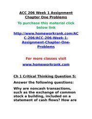 ACC 206 Week 1 Assignment Chapter One Problems