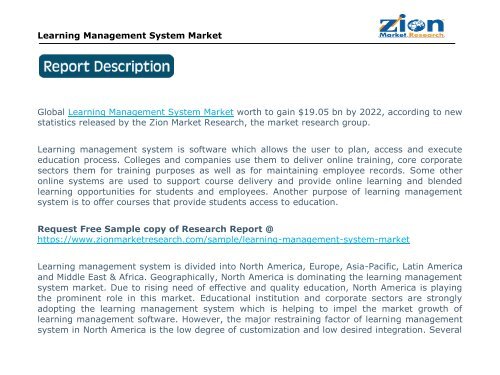 Learning Management System Market, 2016 – 2022