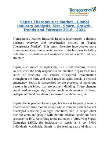 Sepsis Therapeutics Market