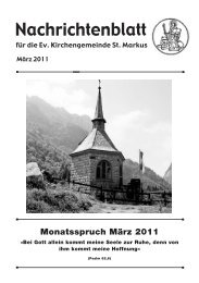 Monatsspruch März 2011 - Evangelische Kirchengemeinde St. Markus