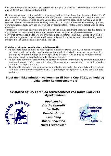 kort over campingområdet - Dania Cup 2011