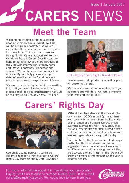 Carers News 1 Jan 2017