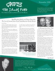 2008 Newsletter - The James Fund for Neuroblastoma Research