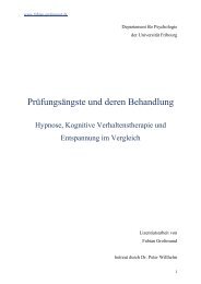 Prüfungsängste und deren Behandlung - Psychologie und ...