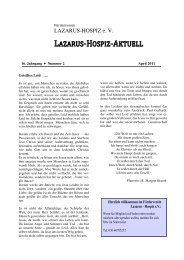Lazarus-Hospiz-Aktuell 2. Quartal 2011