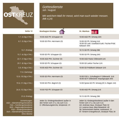 Gemeindebrief – Ostkreuz - Evangelische Gemeinde Pfingst
