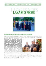 Lazarus Tage 2012 in Berlin - Lazarus Orden in Deutschland