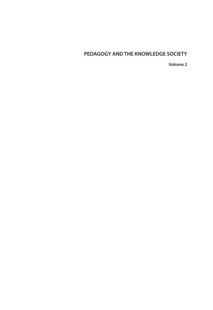 PEDAGOGY AND THE KNOWLEDGE SOCIETY - Učiteljski fakultet ...