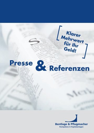 Die Presse und Kunden berichten - Kapitalanlagen Bentlage und ...