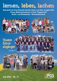 Schulzeitung Nr. 71 (07/2011) - Paul-Gerhardt-Schule Kahl