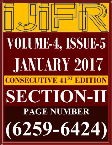 IJIFR VOLUME 4 ISSUE 5 , JANUARY 2017 SECTION 2 