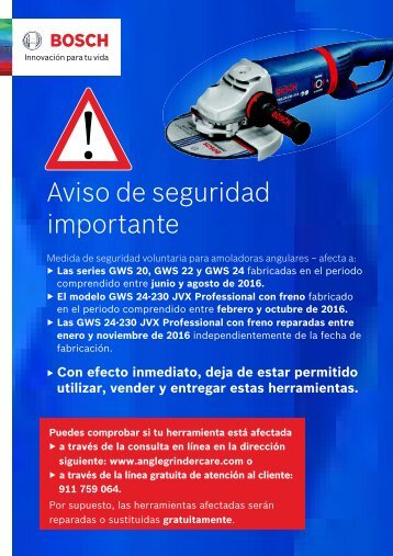 Aviso de seguridad importante