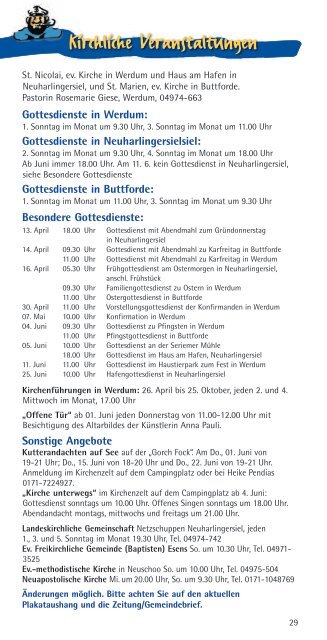 Lüttje Käept´n - Veranstaltungskalender Ausgabe 1/2017