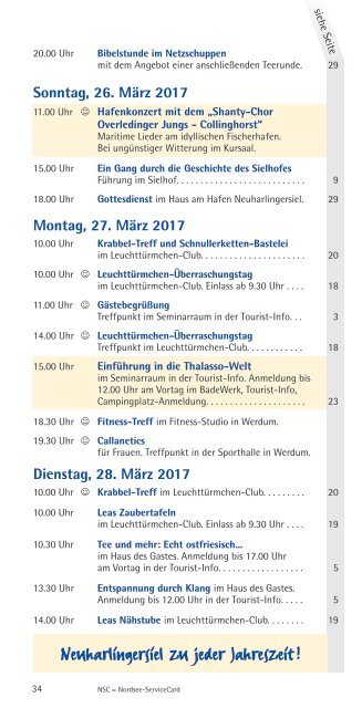 Lüttje Käept´n - Veranstaltungskalender Ausgabe 1/2017