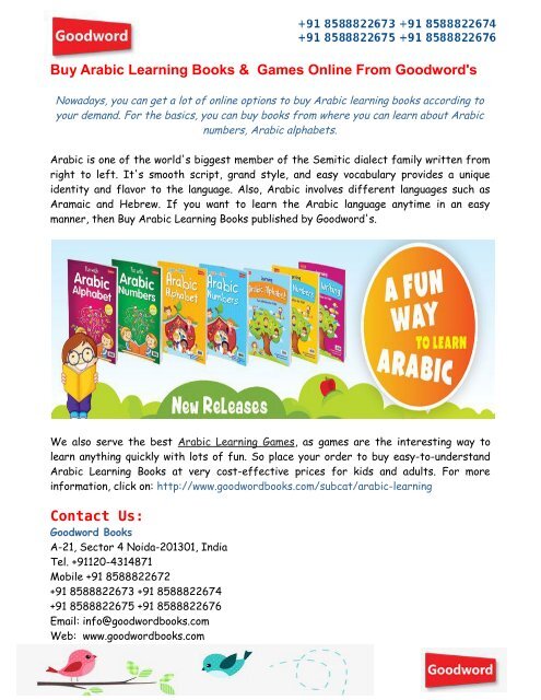 Buy Arabic Learning Books &  Games Online From Goodword's