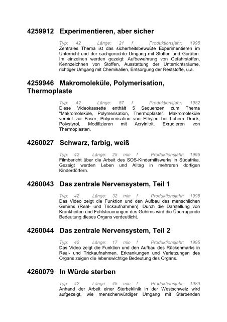 Medienstelle Eilenburg - Medienliste