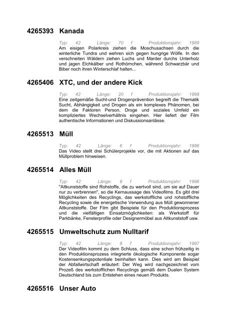 Medienstelle Eilenburg - Medienliste