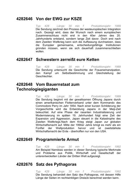 Medienstelle Eilenburg - Medienliste