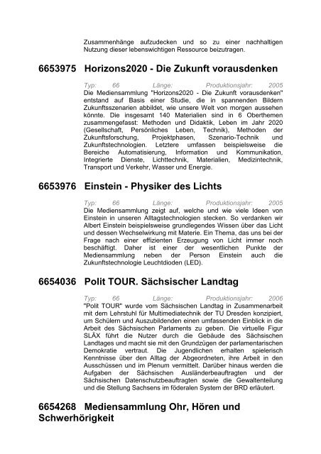 Medienstelle Eilenburg - Medienliste