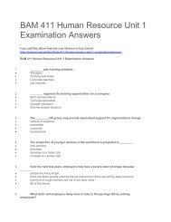 BAM 411 Human Resource Unit 1 Examination Answers