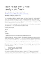 BEH PS365 Unit 9 Final Assignment Guide