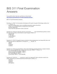 BIS 311 Final Examination Answers