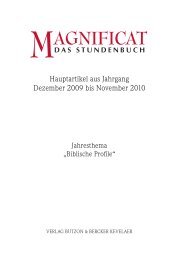 Hauptartikel aus Jahrgang Dezember 2009 bis ... - Magnificat