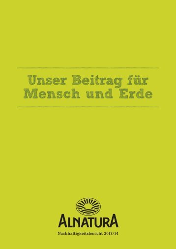 Alnatura_Nachhaltigkeitsbericht 2013/2014