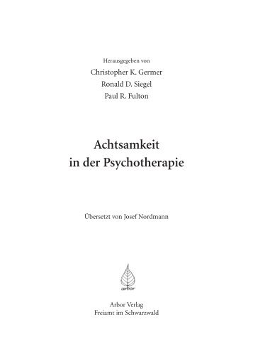 Achtsamkeit in der Psychotherapie - Arbor Verlag