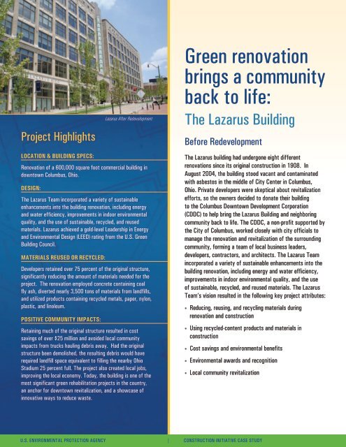 Green Renovation Brings a Community Back to Life: The Lazarus ...