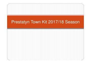 Prestatyn Town Kit's 2017/18