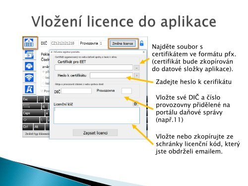 Jednoduchá Evidenční Pokladna pro EET - licencování