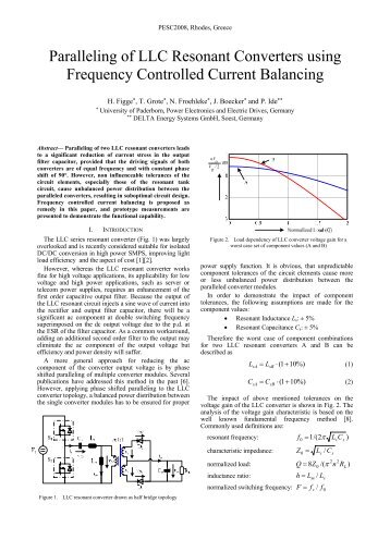 Paralleling of LLC Resonant Converters using Frequency Controlled ...