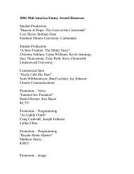 2004 Mid-America Emmy Award Honorees Student Production ...