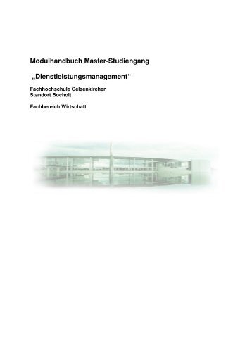 Modulhandbuch Master Dienstleistungsmanagement