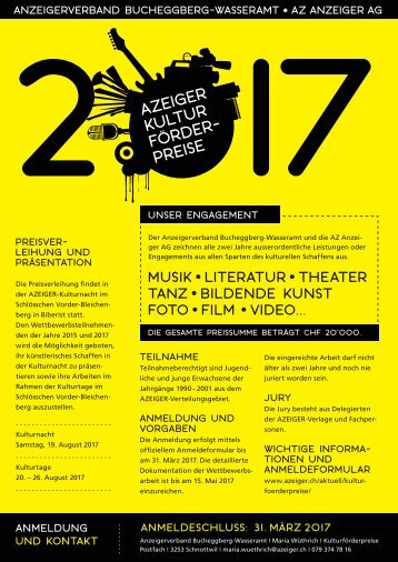 AZEIGER Kulturförderpreise 2017 