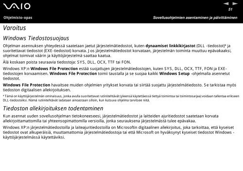 Sony VGN-A217S - VGN-A217S Manuale software Finlandese