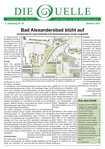 Die Quelle - Nr. 16 - Bioenergie-Heilbad Bad Alexandersbad GmbH