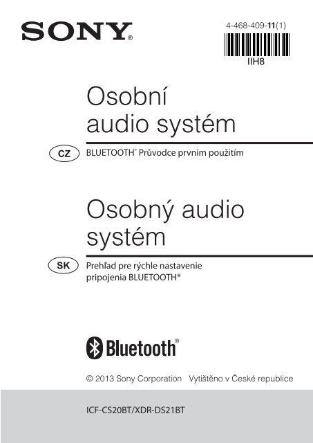 Sony XDR-DS21BT - XDR-DS21BT Istruzioni per l'uso Ceco