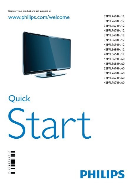 Philips TV LCD - Guide de mise en route - FRA
