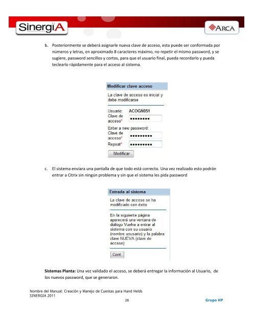 1. MANUAL DE  CREACION Y  MANEJO DE CUENTAS SAP - ERP HH SINERGIA