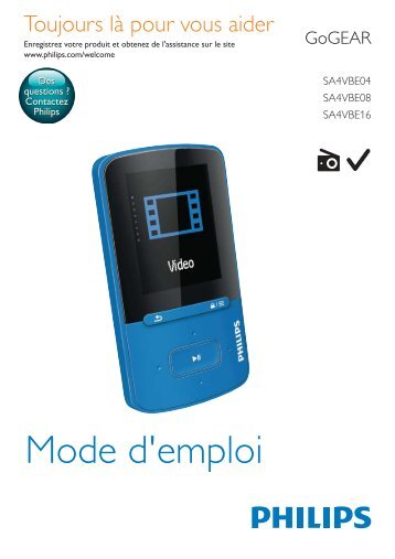 Philips Lecteur MP4 Philips GoGear Vibe 4Go noir - notice