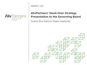 AlixPartners’ Hand-Over Strategy Presentation to the Governing Board