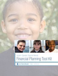 Autism Speaks Special Needs Financial Planning Tool Kit