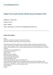 Global Travel and Tourism Market Research Report 2016