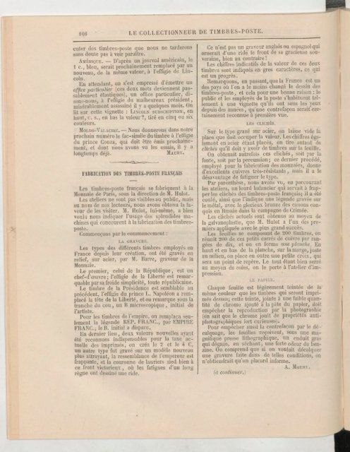 Le Collectionneur de timbres-poste - 15 septembre 1864 - Arthur Maury